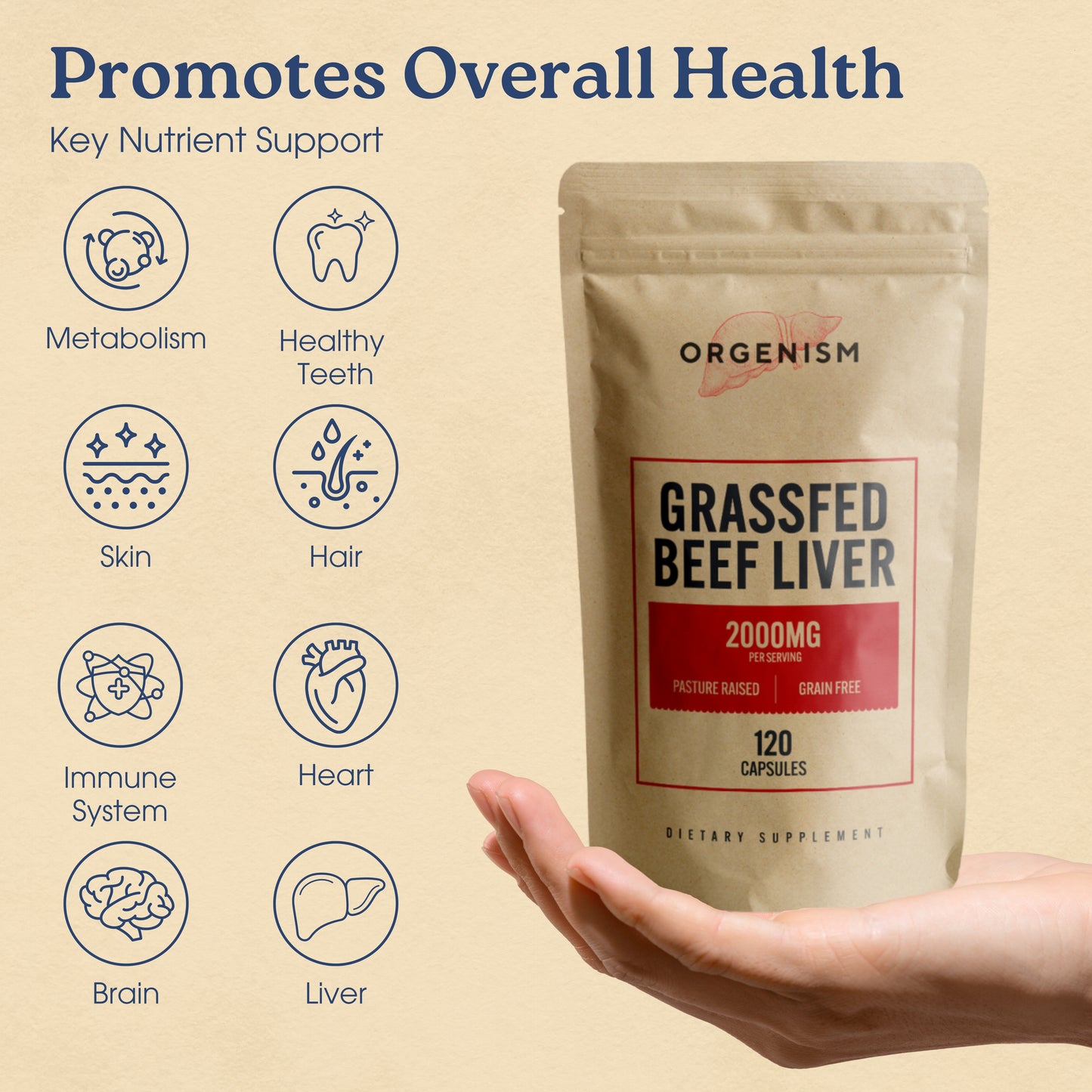 Grass Fed Beef Liver Capsules - Orgenism